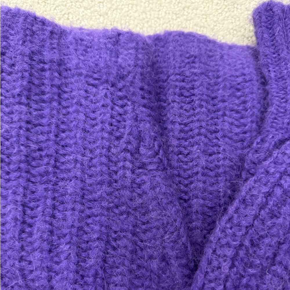 Sezane Purple Knit Basile Cardigan, XXL - Picture 3 of 7